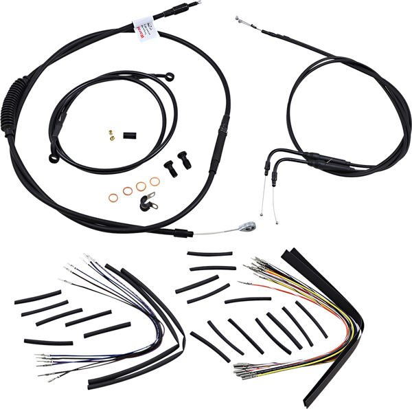 Complete Black Vinyl Handlebar Cable/line Kit For Ape Hanger Handlebars Black, 1, nordicamoto.ro