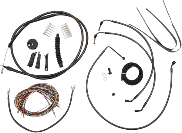 Complete Midnight Braided Handlebar Cable/brake Line Kit Black, 1, nordicamoto.ro