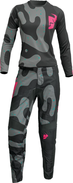 Tricou Dama Thor Sector Disguise Gray/Pink XS, 2, nordicamoto.ro