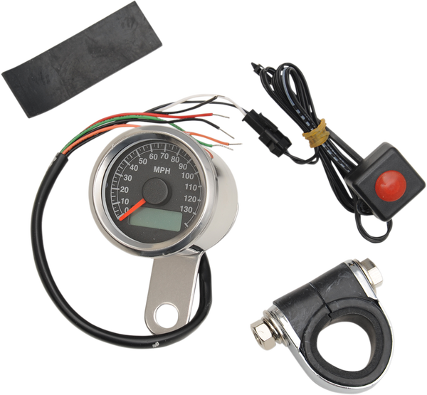 Programmable Mini Electronic Speedometer With Odometer/tripmeter Black, 1, nordicamoto.ro