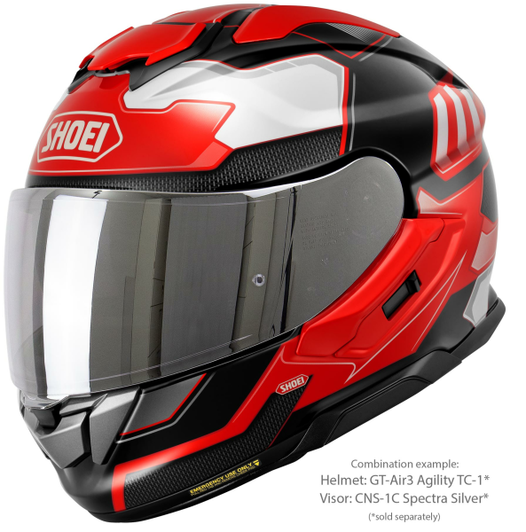 SHOEI GT-AIR3 AGILITY TC-1 teljes arcú sisak, fekete/piros/fehér, L-es méret, 6, nordicamoto.ro