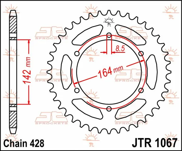 JT SPROCKETS hátsó lánckerék, természetes színű, 2, nordicamoto.ro