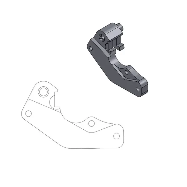 OEM féknyereg-rögzítő konzol, fekete, 1, nordicamoto.ro
