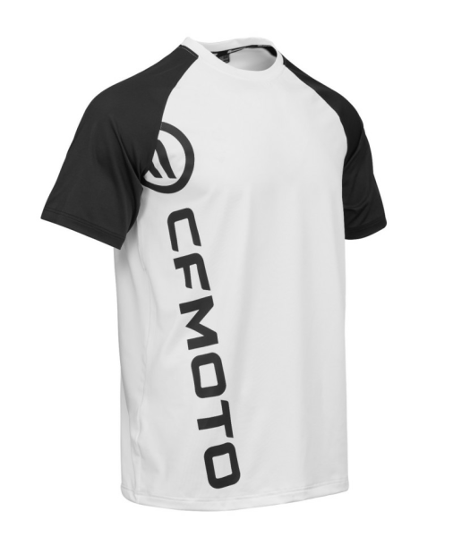 TRICOU QUICK-DRY CU GULER ROTUND – ALB/NEGRU CFMOTO, 8, nordicamoto.ro