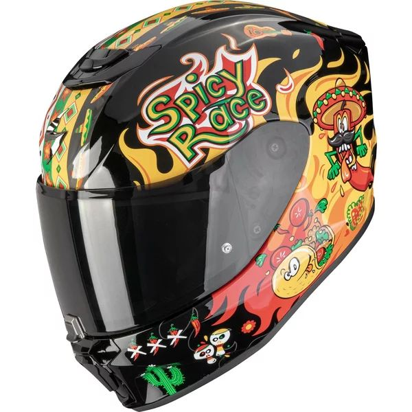 SCORPION EXO-JNR AIR YUCATAN S teljes arcú gyermek sisak, fekete/sárga/piros, 2, nordicamoto.ro