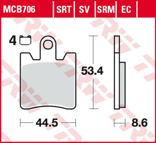 TRW szinterezett első fékbetétek SUZUKI AN 250 BURGMAN '98–'00 modellekhez / AN 400 BURGMAN '01–'06 / SYM GTS 125/250/300 '16– / DAELIM QL 125 '15– / SL 125 OTELLO '07 -/SN 125 BONE '12–'16, 1, nordicamoto.ro