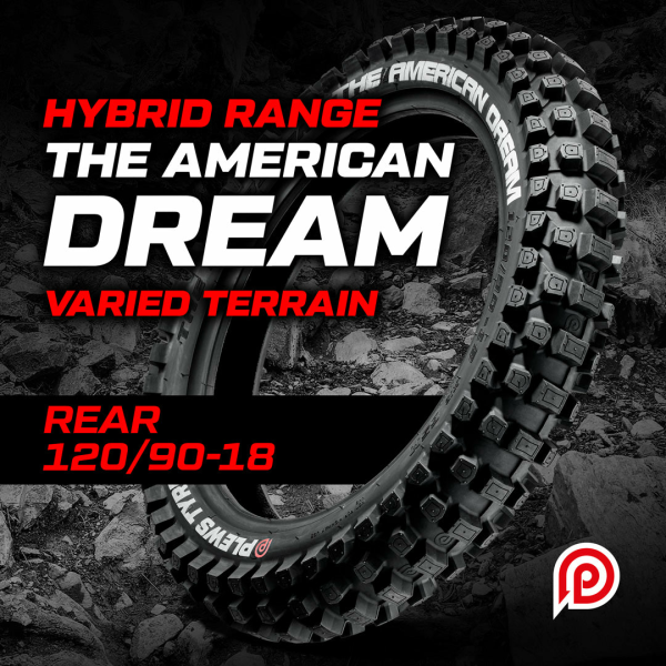 120/90-18-as gumiabroncs a Plews Tyres-től: The American Dream – Trail Compound, 1, nordicamoto.ro