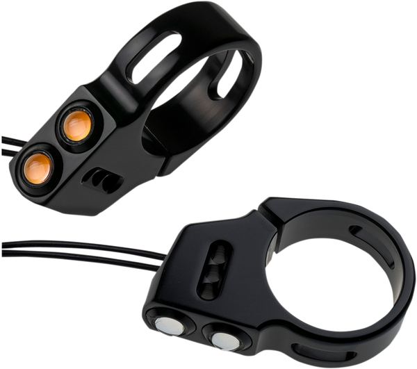 Rat Eye Led Fork Mount Turn Signals Black, 1, nordicamoto.ro