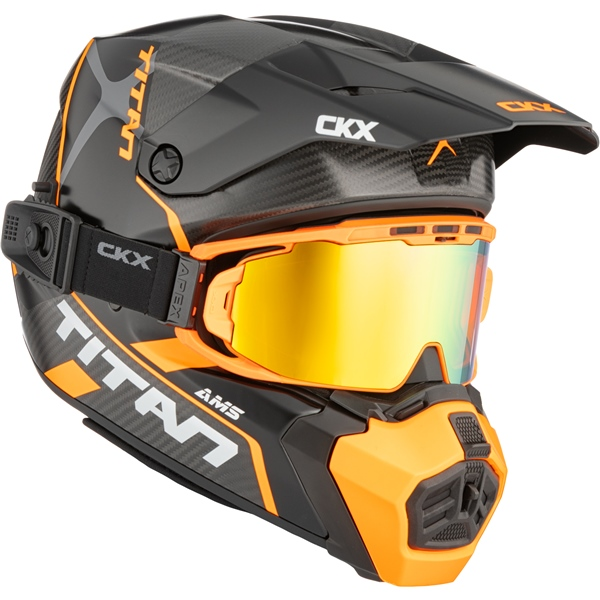 CKX Helmet Titan AMS Conrod Orange Matt Carbon + Goggles, L, 6, nordicamoto.ro