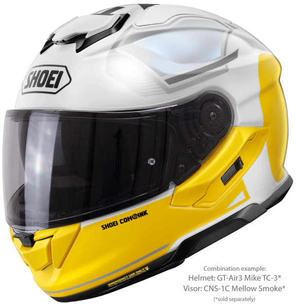 SHOEI GT-AIR3 MIKE TC-3 teljes arcú sisak, Alb/Galben (fehér/sárga), S-es méret, 4, nordicamoto.ro