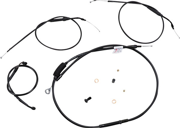 Extended Handlebar Cable And Brake Line Kit For Sportsters With Abs Black, 1, nordicamoto.ro