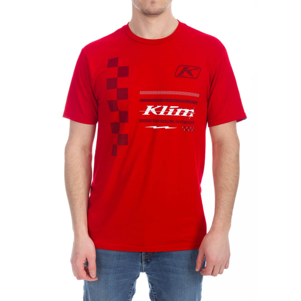 Tricou Klim Checkered Flag Tri-blend Black - White, 7, nordicamoto.ro