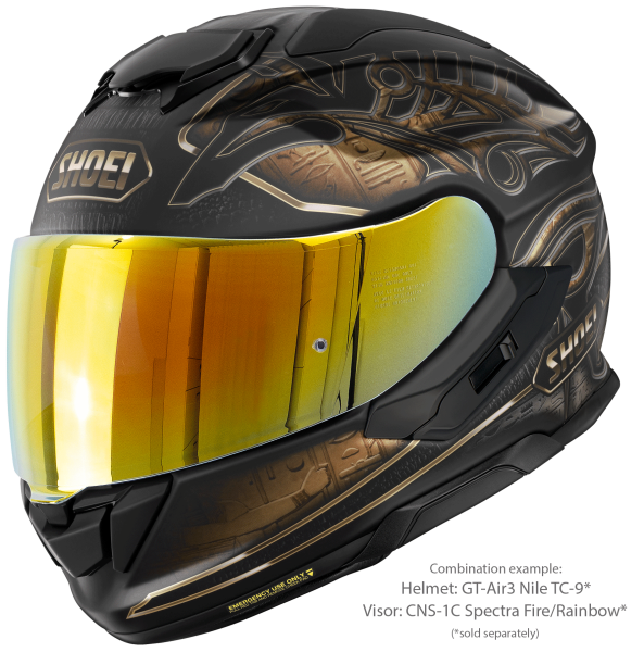 SHOEI GT-AIR3 NILE TC-9 teljes arcú sisak, fekete/matt barna, M-es méret, 4, nordicamoto.ro