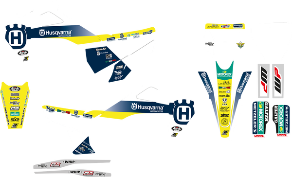 Trophy Graphic Kit Yellow, White, Blue, 3, nordicamoto.ro