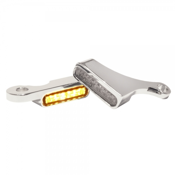 Led Handlebar Turn Signals Natural, Chrome, 1, nordicamoto.ro