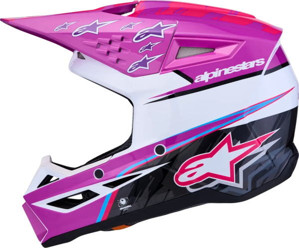Alpinestars SM3 Falcon gyermek sisak, lila/fehér/rózsaszín, M-es méret, 5, nordicamoto.ro