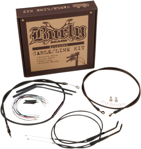 Complete Black Vinyl Handlebar Cable/line Kit For Ape Hanger Handlebars Black, 1, nordicamoto.ro
