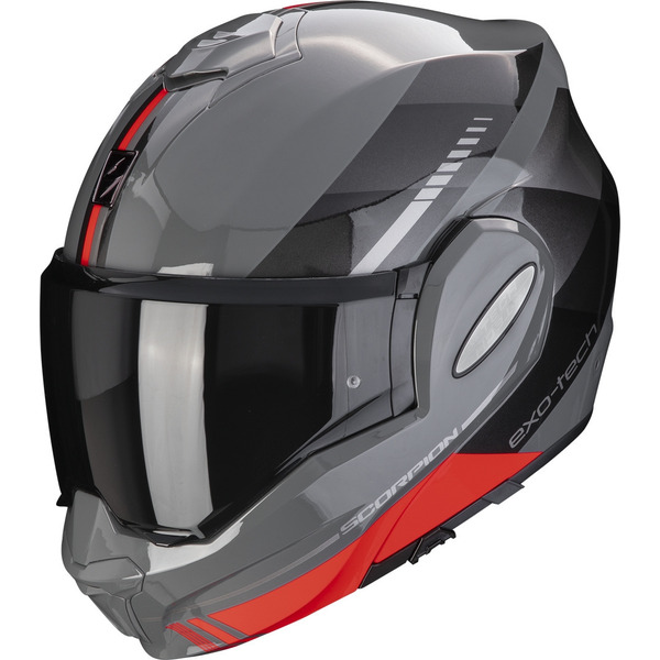 Casca modulara flip-back SCORPION EXO-TECH EVO GENRE Gri/Negru/Rosu M, 1, nordicamoto.ro