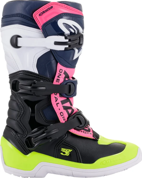 Cizme copii Alpinestars Tech 3S Black/Dark Blue/Pink Fluorescent 39,5, 9, nordicamoto.ro