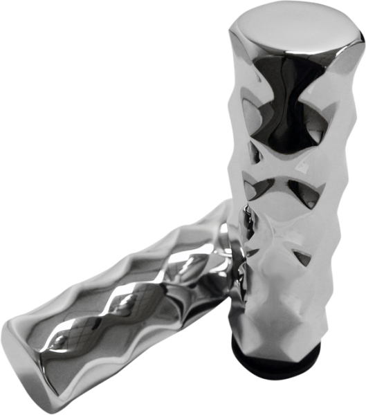 Billet Hex Grips Silver, 2, nordicamoto.ro