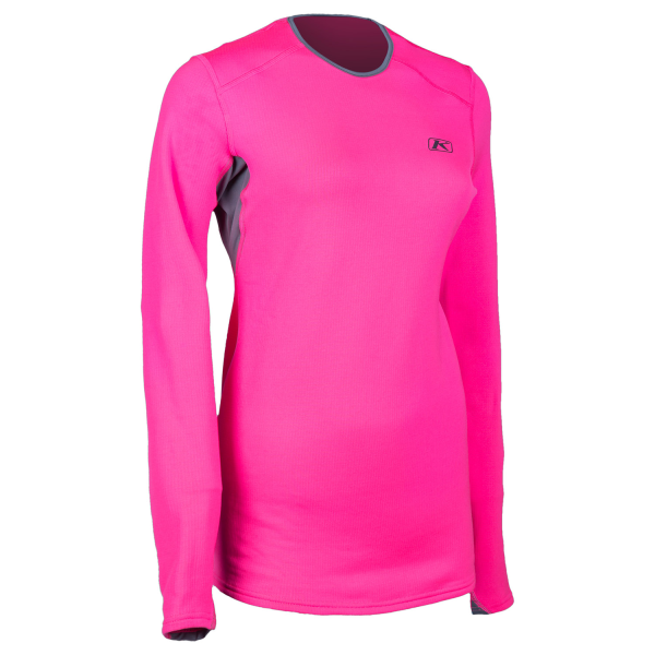 Bluza Dama Klim Base Layer Solstice Shirt 2.0 Knockout Pink - Castlerock Gray, 9, nordicamoto.ro