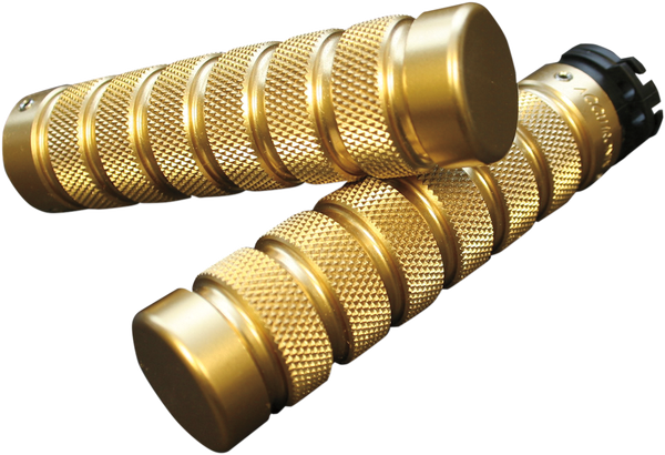 Knurled Notched Custom Grips Brass, 1, nordicamoto.ro