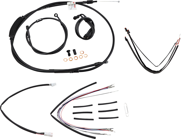 Complete Black Vinyl Handlebar Cable/line Kit For Ape Hanger Handlebars Black, 1, nordicamoto.ro