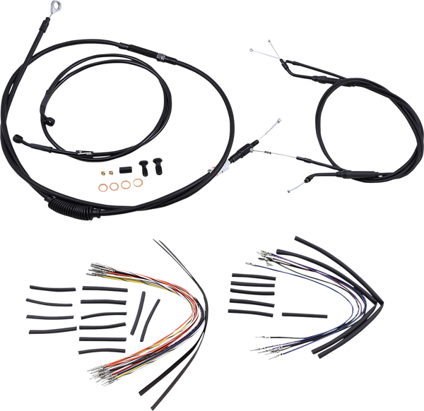 Complete Black Vinyl Handlebar Cable/line Kit For Ape Hanger Handlebars Black, 1, nordicamoto.ro