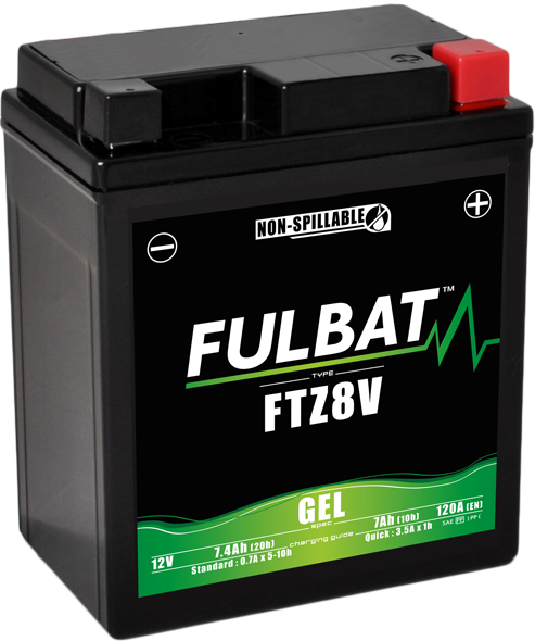 Fulbat FTZ8V 12 V, 7,4 Ah, 120 A-es gél akkumulátor motorkerékpárhoz – karbantartásmentes, 1, nordicamoto.ro