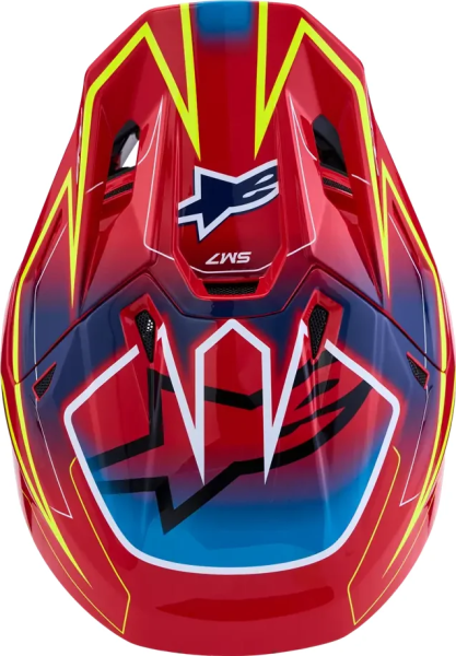 Alpinestars S-M7 öntött sisak, piros/sárga/kék, L-es méret, 5, nordicamoto.ro