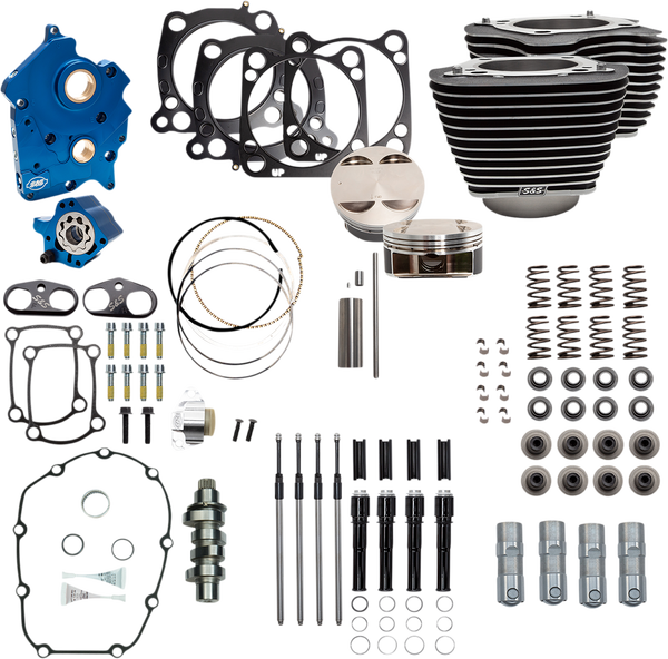 124(r) Power Package Engine Performance Kit Highlighted Fins, Wrinkle Black, 2, nordicamoto.ro