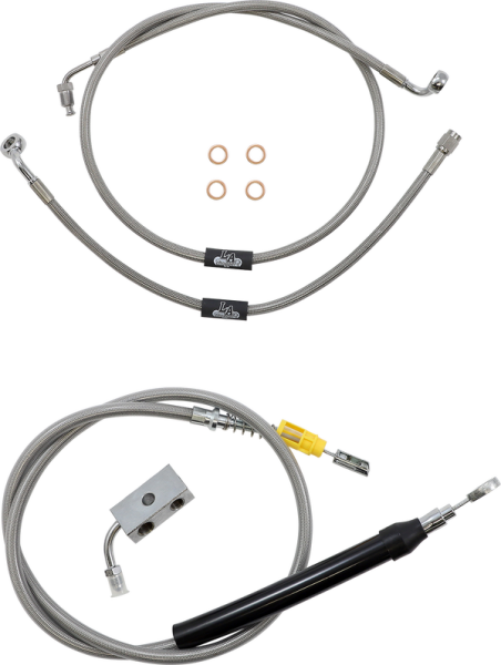 Standard Stainless Braided Handlebar Cable/brake Line Kit Silver, 2, nordicamoto.ro