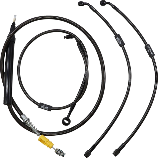 Standard Midnight Braided Handlebar Cable/brake Line Kit Black, 2, nordicamoto.ro