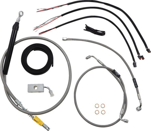 Complete Stainless Braided Handlebar Cable/brake Line Kit Silver, 1, nordicamoto.ro