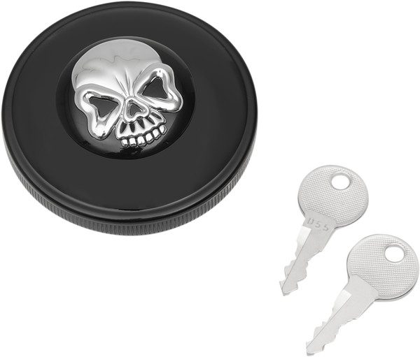 Screw-in Locking Skull Gas Cap Black, 1, nordicamoto.ro
