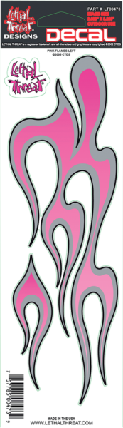 Decal Pink Flames Left, 1, nordicamoto.ro