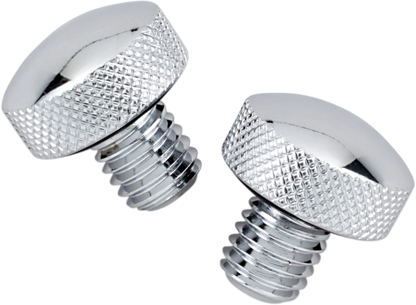 Chrome Knurled Bolt Kit For Softail Seat Silver, 1, nordicamoto.ro