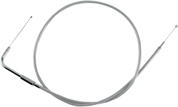 Stainless Braided Throttle Cable Silver, 1, nordicamoto.ro