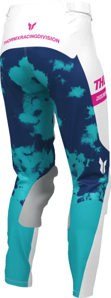 Pantaloni Dama Thor Launchmode Bleach Alb/Albastru 7/8, 6, nordicamoto.ro