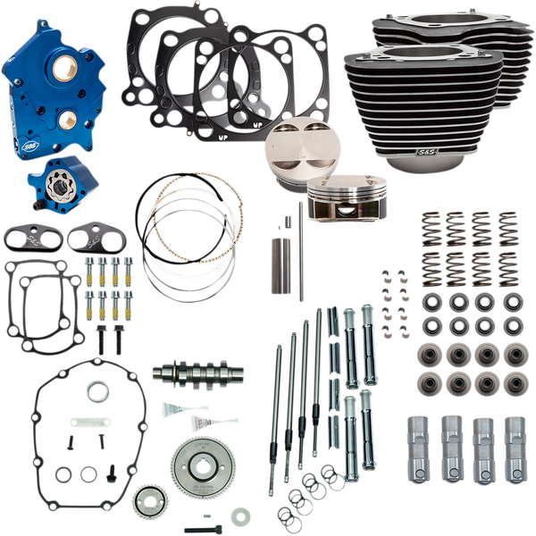 124(r) Power Package Engine Performance Kit Black, Blue, Chrome, Wrinkle Black, 1, nordicamoto.ro