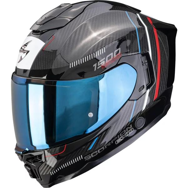 SCORPION EXO-1500 CARBON AIR ZITY M teljes arcú bukósisak, fekete/piros, 1, nordicamoto.ro