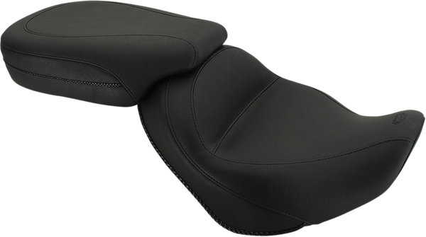 Vintage Two-piece 2-up Vinyl Seat Black, 1, nordicamoto.ro