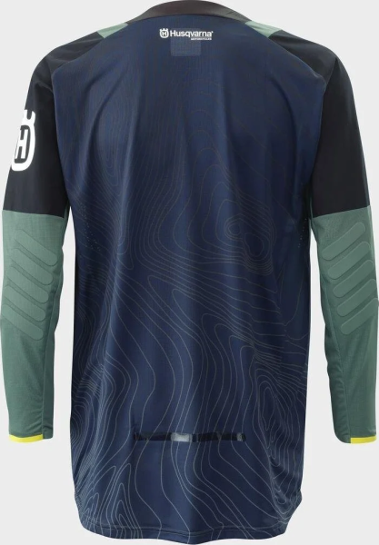 Husqvarna póló, Gotland kék/fekete/olívazöld, XL, 2, nordicamoto.ro