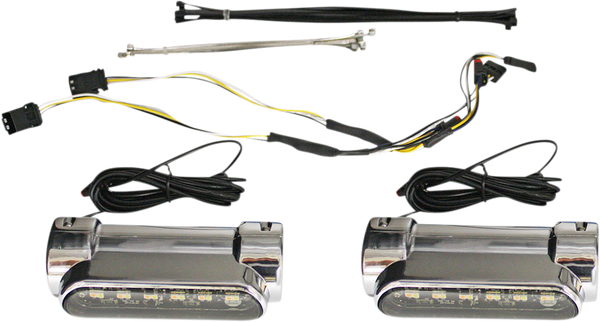 Dynamic Amber/white Engine Guard Leds Chrome, 2, nordicamoto.ro