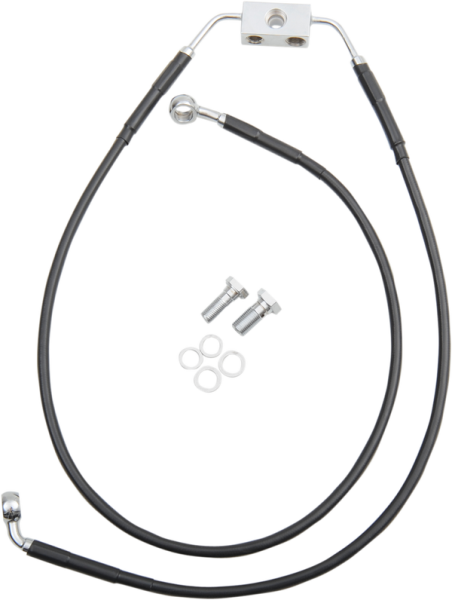 Extended Length Black Vinyl Brake Line Kit Black Oversize [+102 mm (4'')], 1, nordicamoto.ro