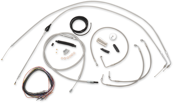 Complete Stainless Braided Handlebar Cable/brake Line Kit Silver, 1, nordicamoto.ro