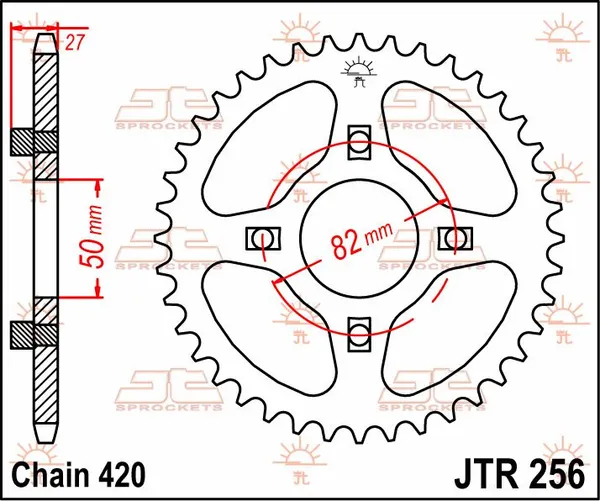 JT SPROCKETS hátsó lánckerék, természetes színű, 2, nordicamoto.ro