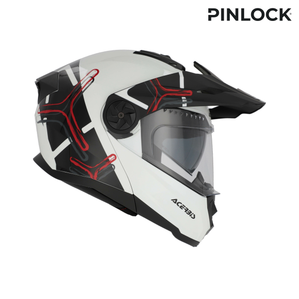 Acerbis Rider Graphic felhajtható sisak, fehér/fekete, L-es méret, 12, nordicamoto.ro