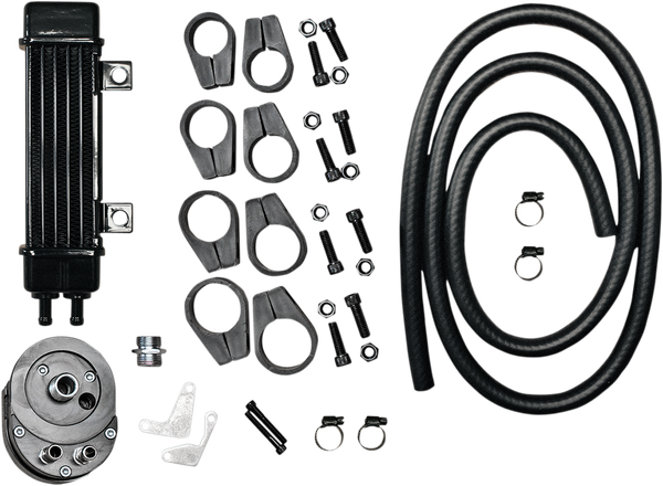 Vertical Frame-mount Oil Cooler Kit Black, 2, nordicamoto.ro