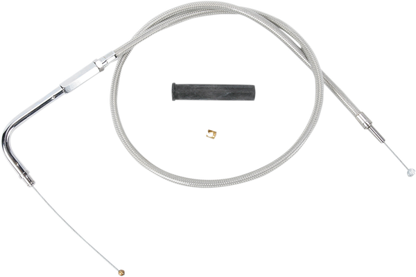 Stainless Braided Throttle Cable Silver, 1, nordicamoto.ro